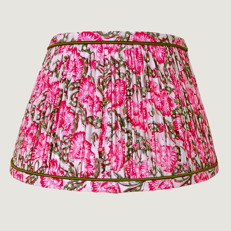 Pink Floral Blockprint Lampshade (800 x 800 px)
