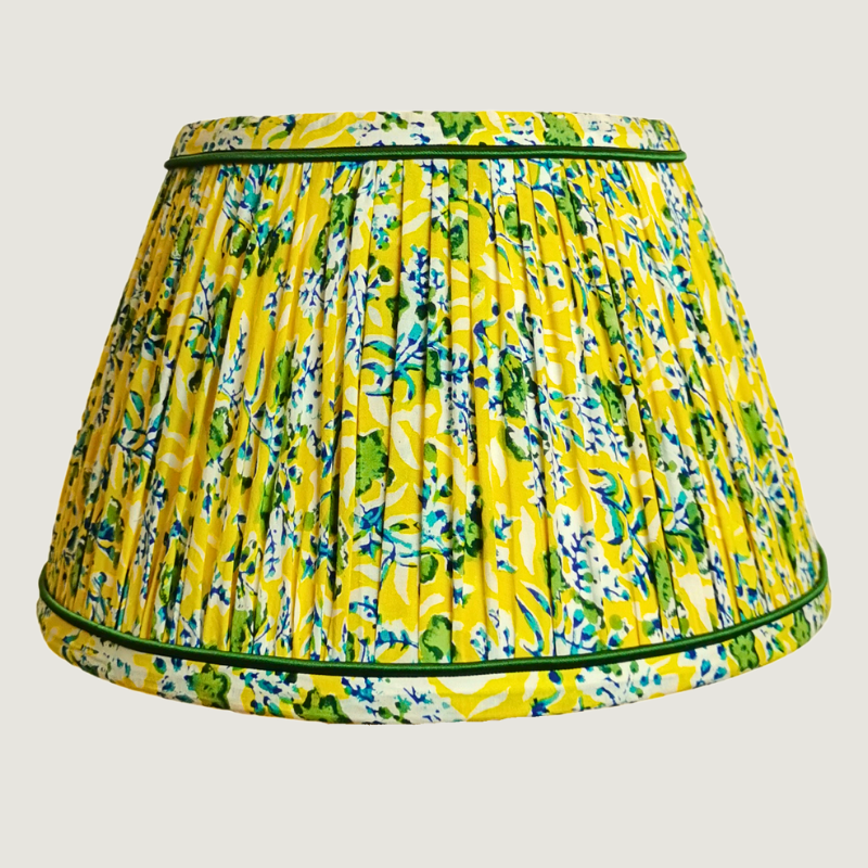 Yellow and Blue Blockprint Lampshade (800 x 800 px)