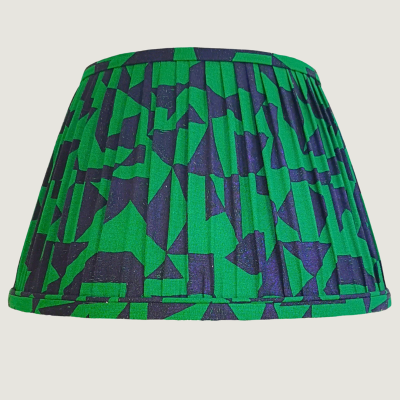 Green and Navy Linen Lampshade (800 x 800 px) Enclave Decor