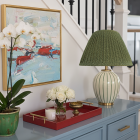 moss climber handcrafted gathered lampshade