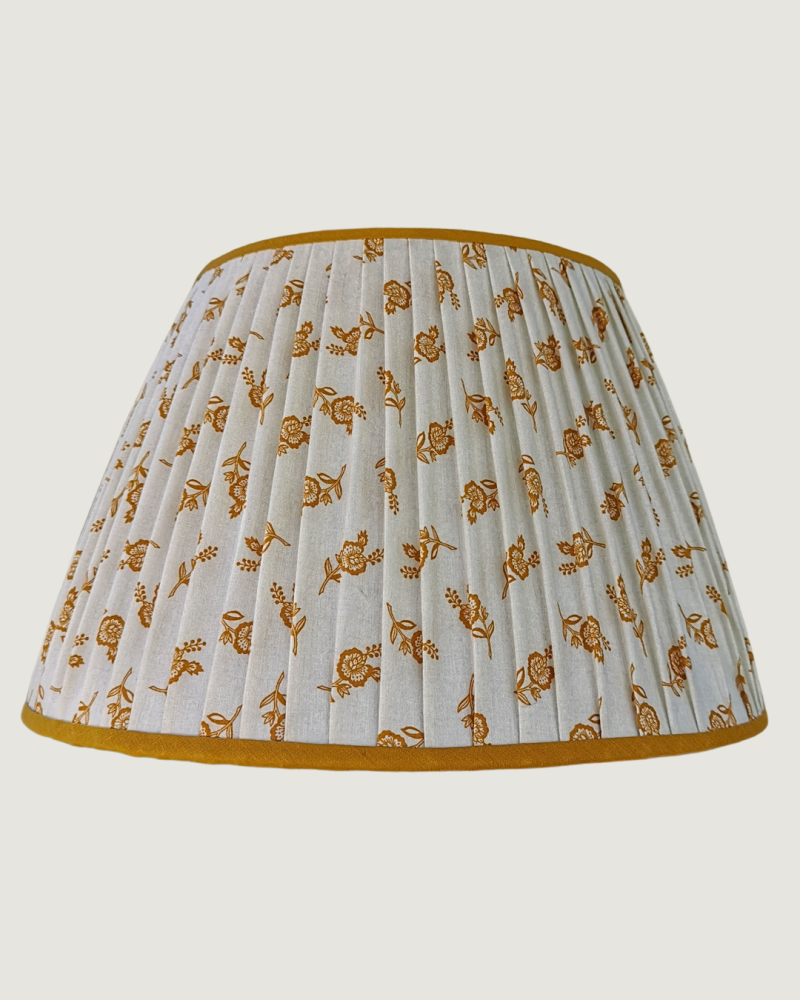 oat and ochre gathered lampshade