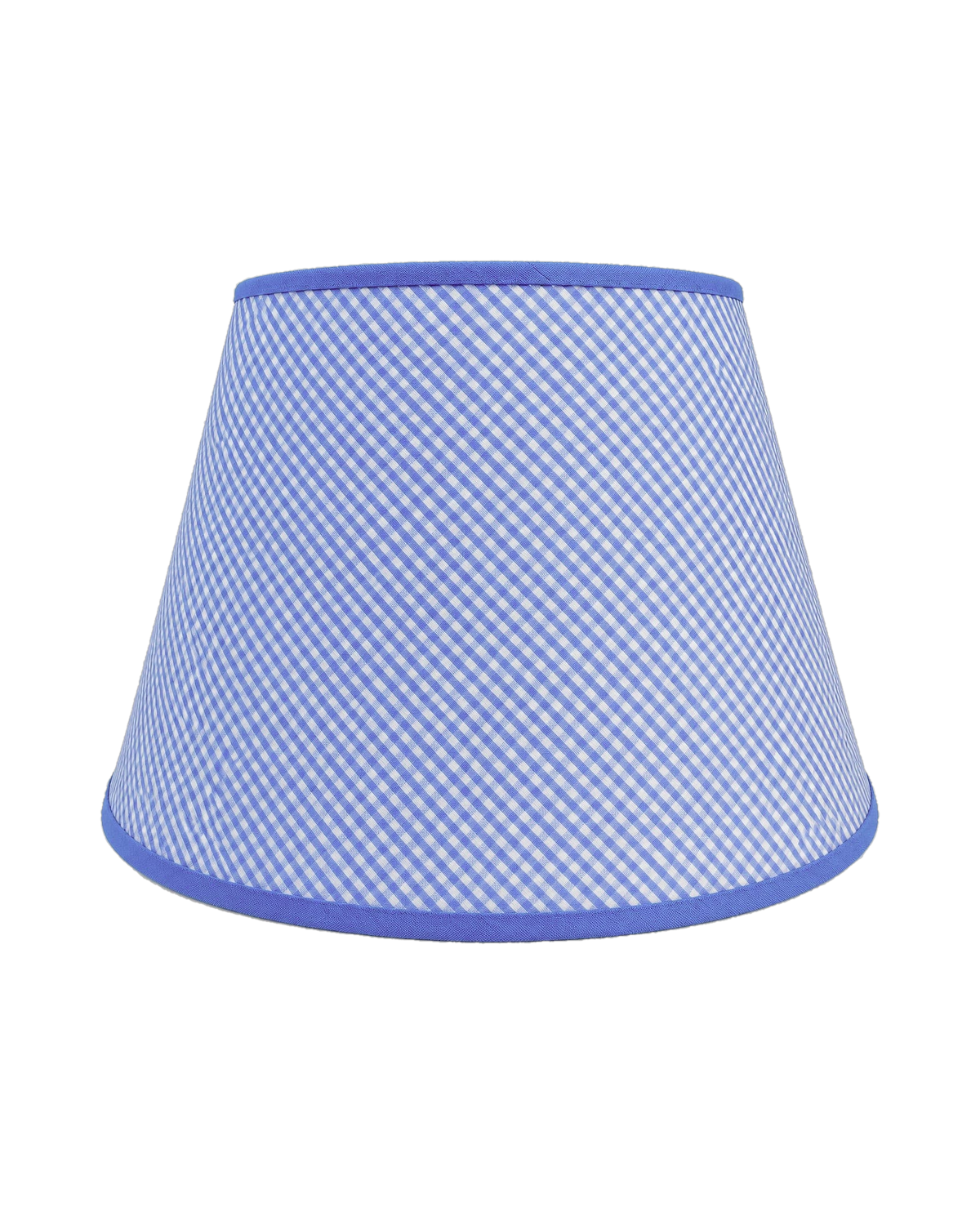 Bluebell Gingham Lampshade Bluebell gingham lampshade, handmade hardback shade with blue bias binding